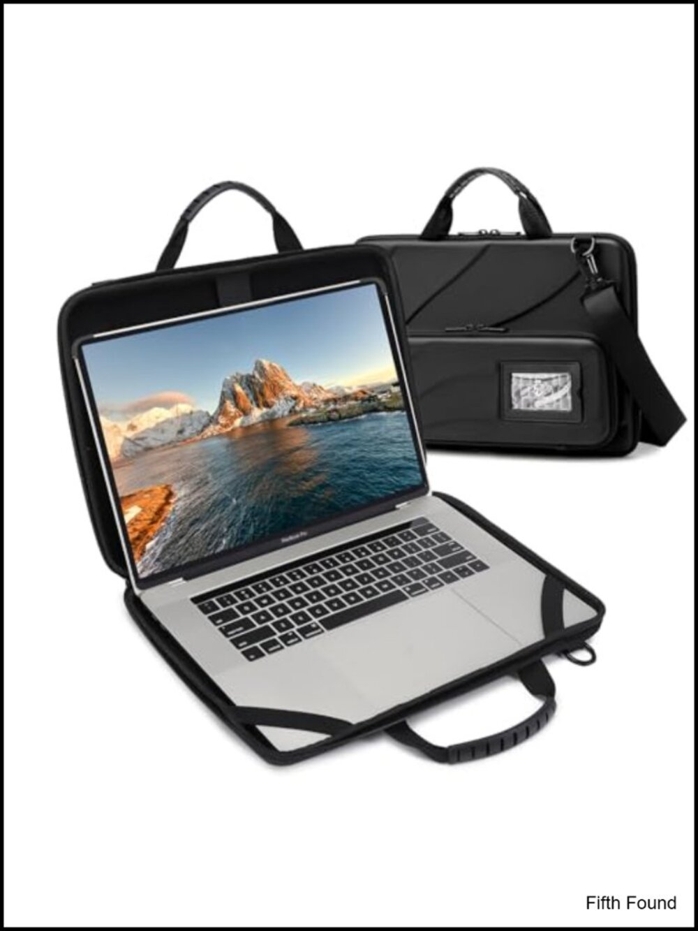 Hard Shell Laptop Case PU Messenger Bag with Shoulder Strap Unisex